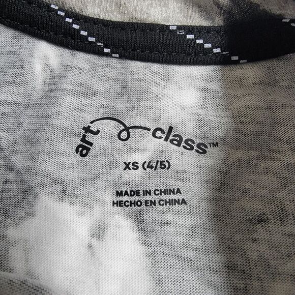 Art Class Tie-Dye Swirl Short Sleeve T-Shirt Black, White Boys Size XS (4/5) - Picture 3 of 4